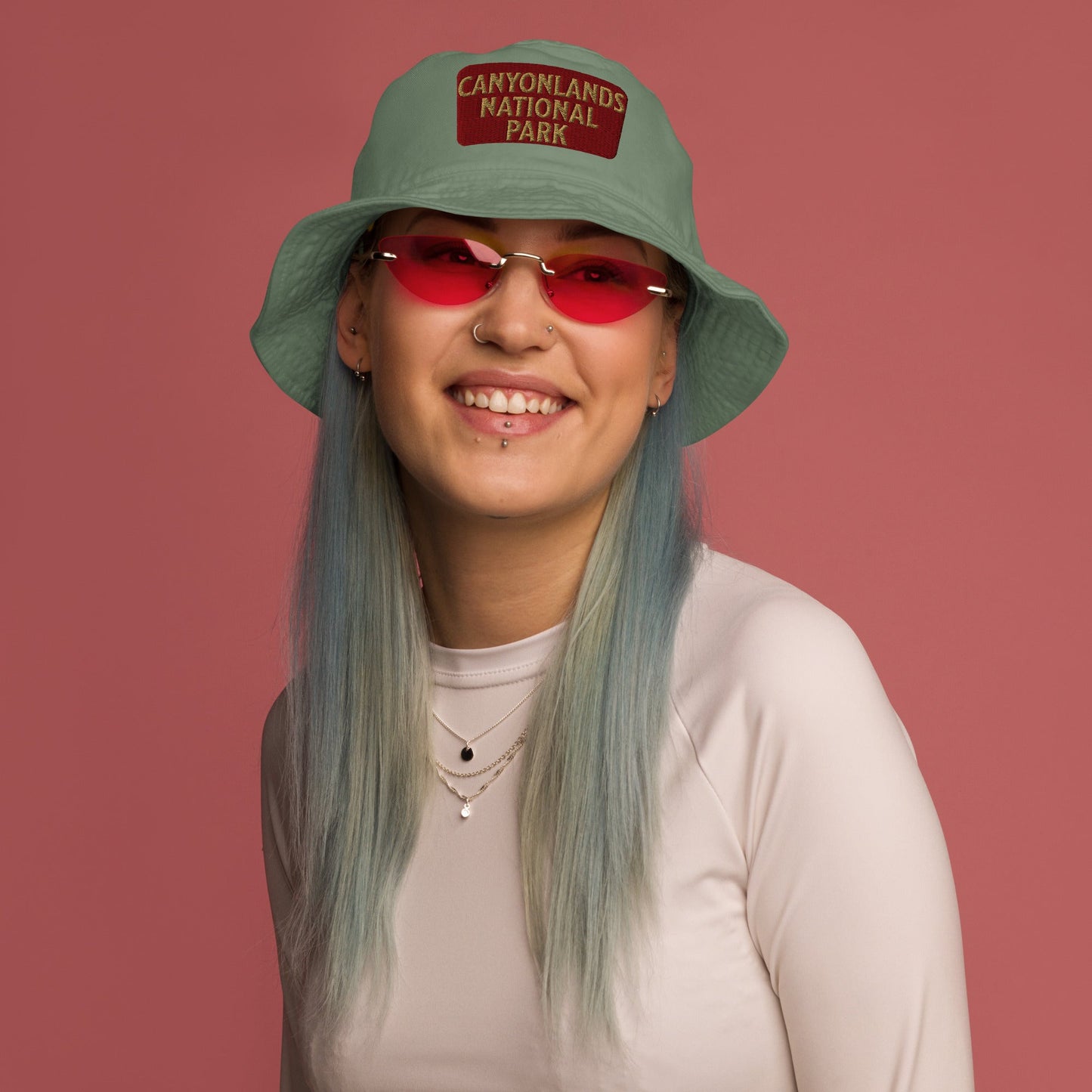 Canyonlands National Park Sign Embroidered Organic Bucket Hat