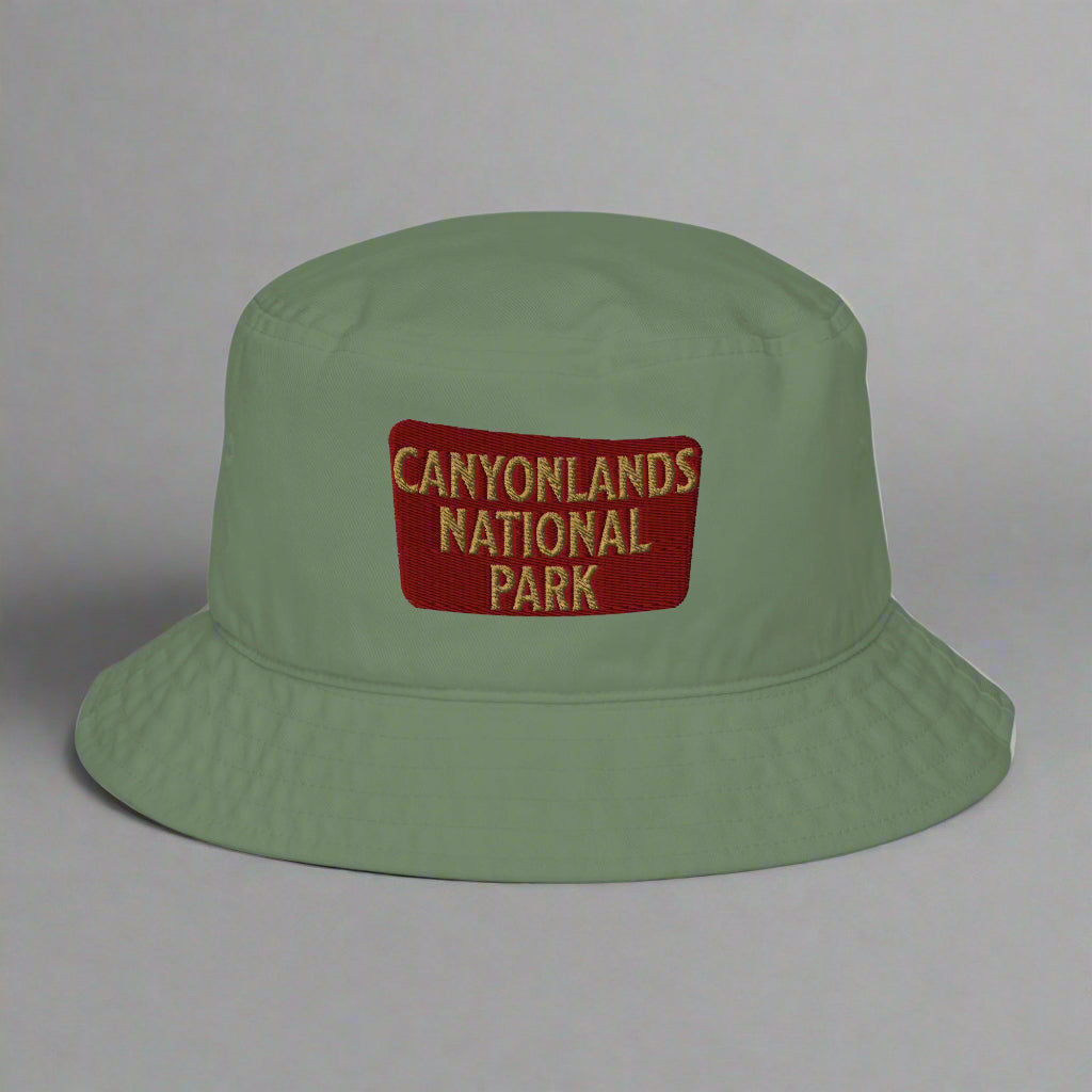 Canyonlands National Park Sign Embroidered Organic Bucket Hat