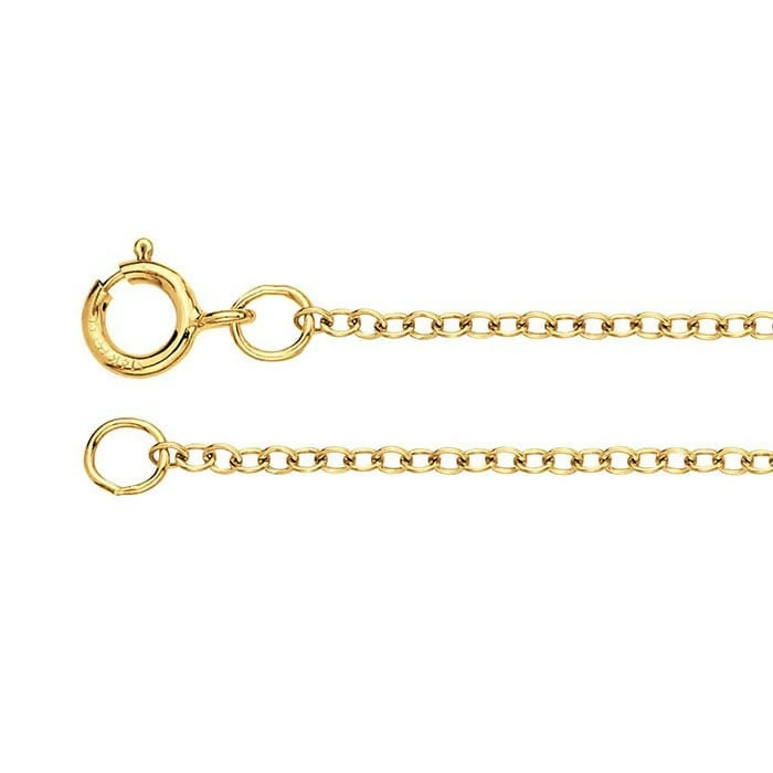 14 KARAT GOLD 1.3mm OVAL CABLE CHAIN - 20"