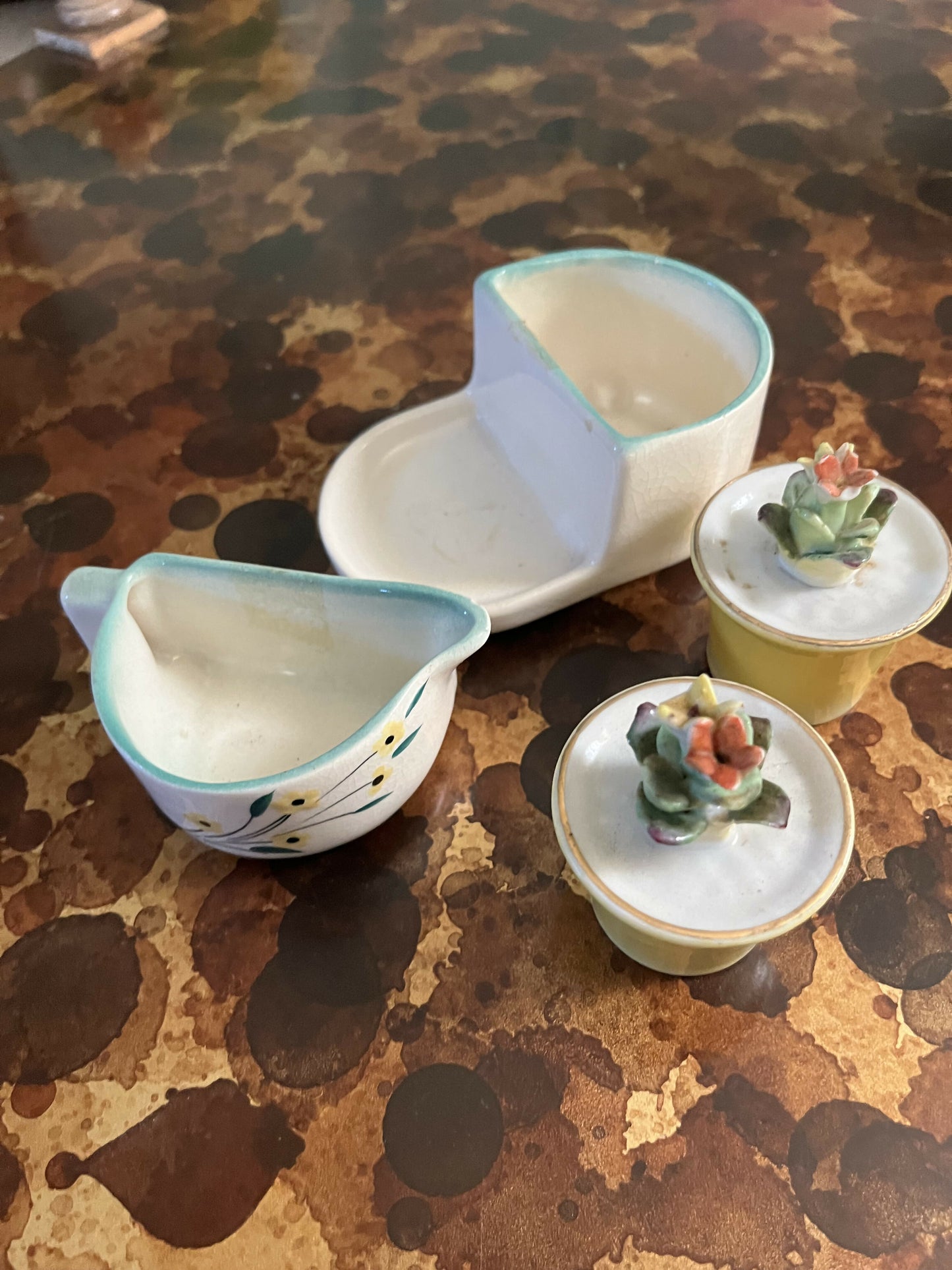 Ceramic Set - creamer/sugar/salt & pepper