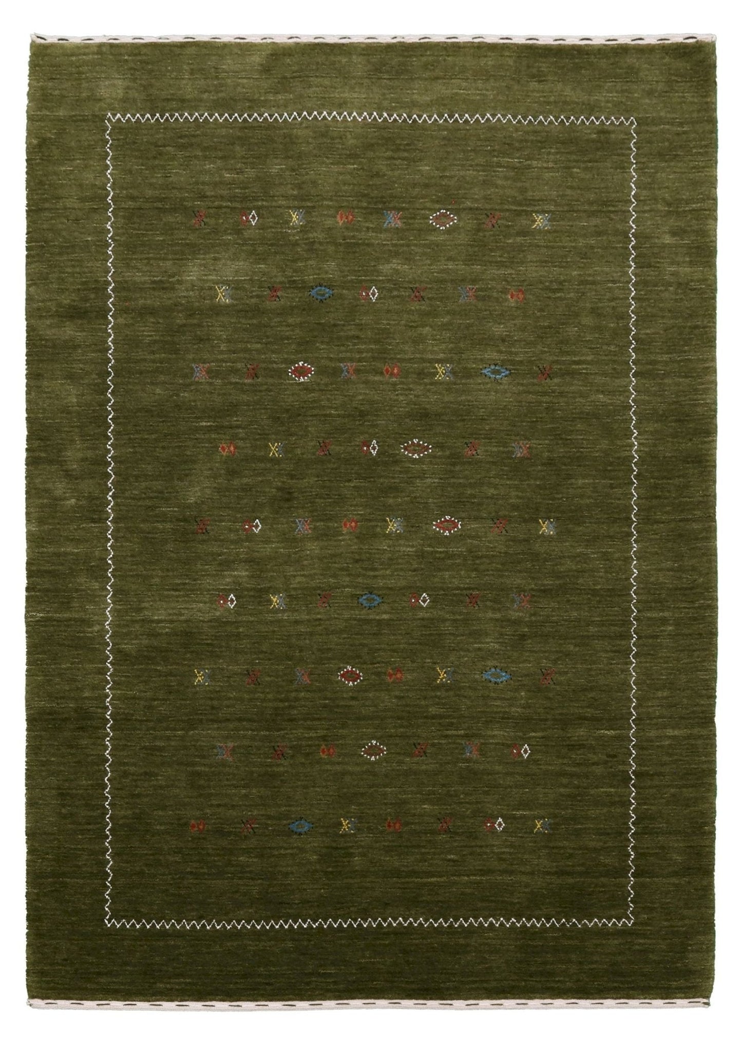 Green Modern Design Hand Loomed Wool Area Rug