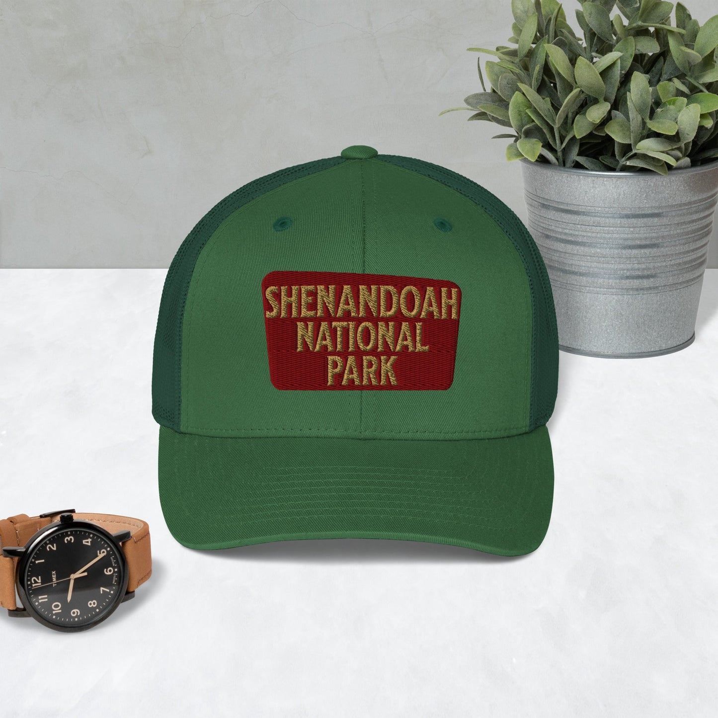 Shenandoah National Park Sign Embroidered Trucker Hat