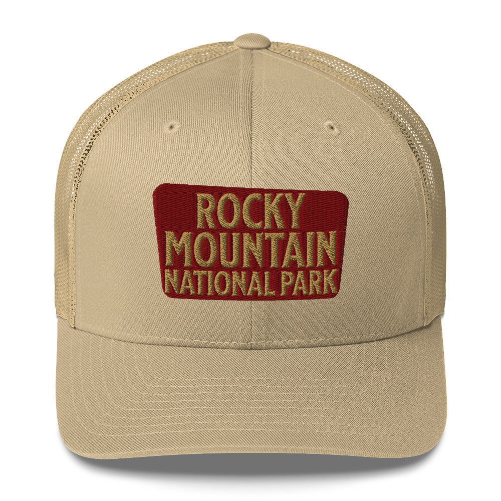 Rocky Mountain National Park Sign Embroidered Trucker Hat