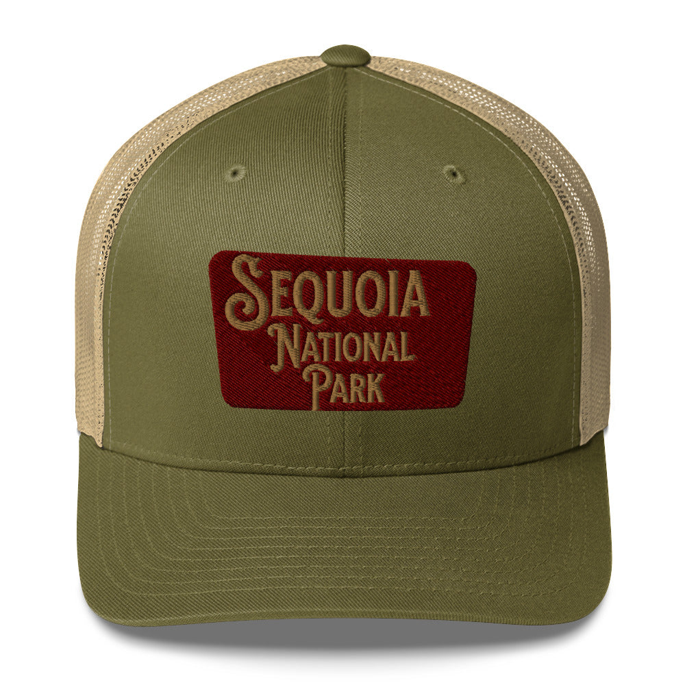 Sequoia Embroidered National Park Sign Trucker Hat