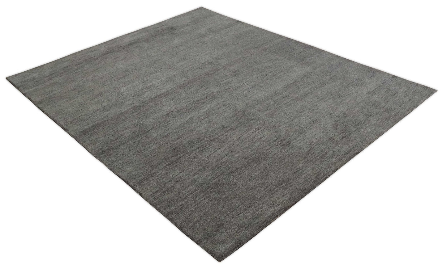 Solid Charcoal Woolen Hand Tufted contemporary area Rug