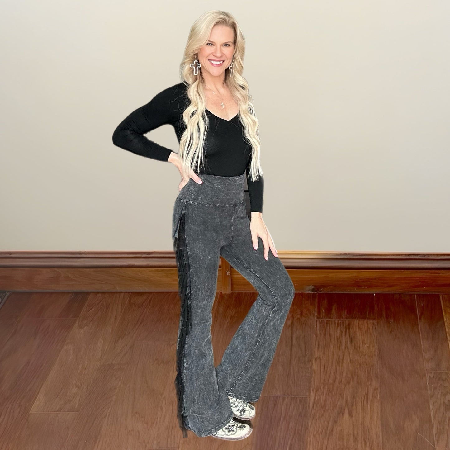 High Waist Chic Fringe Leggings