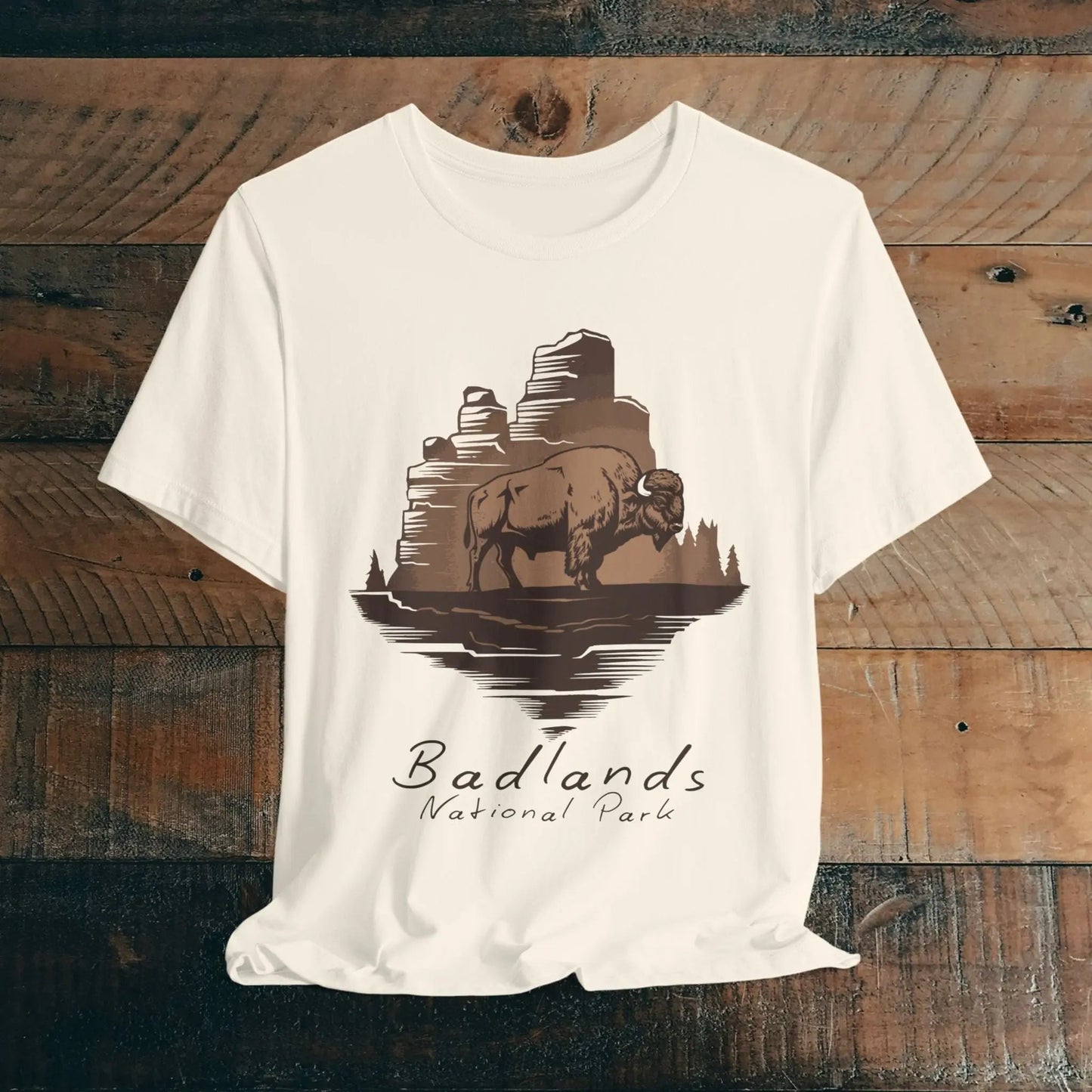 Badlands National Park Unisex Fit Soft T-shirt Roaming Buffalo Tee