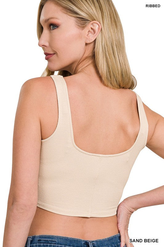 Ribbed Square Neck Brami