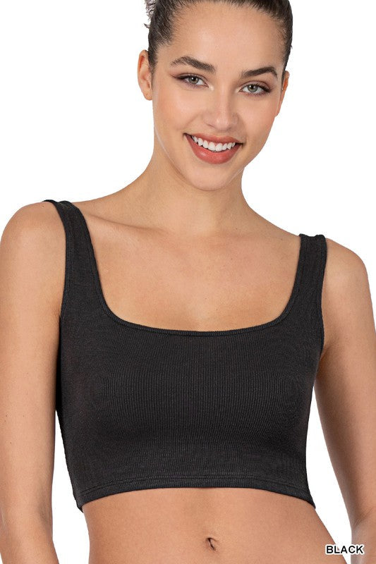 Ribbed Square Neck Brami