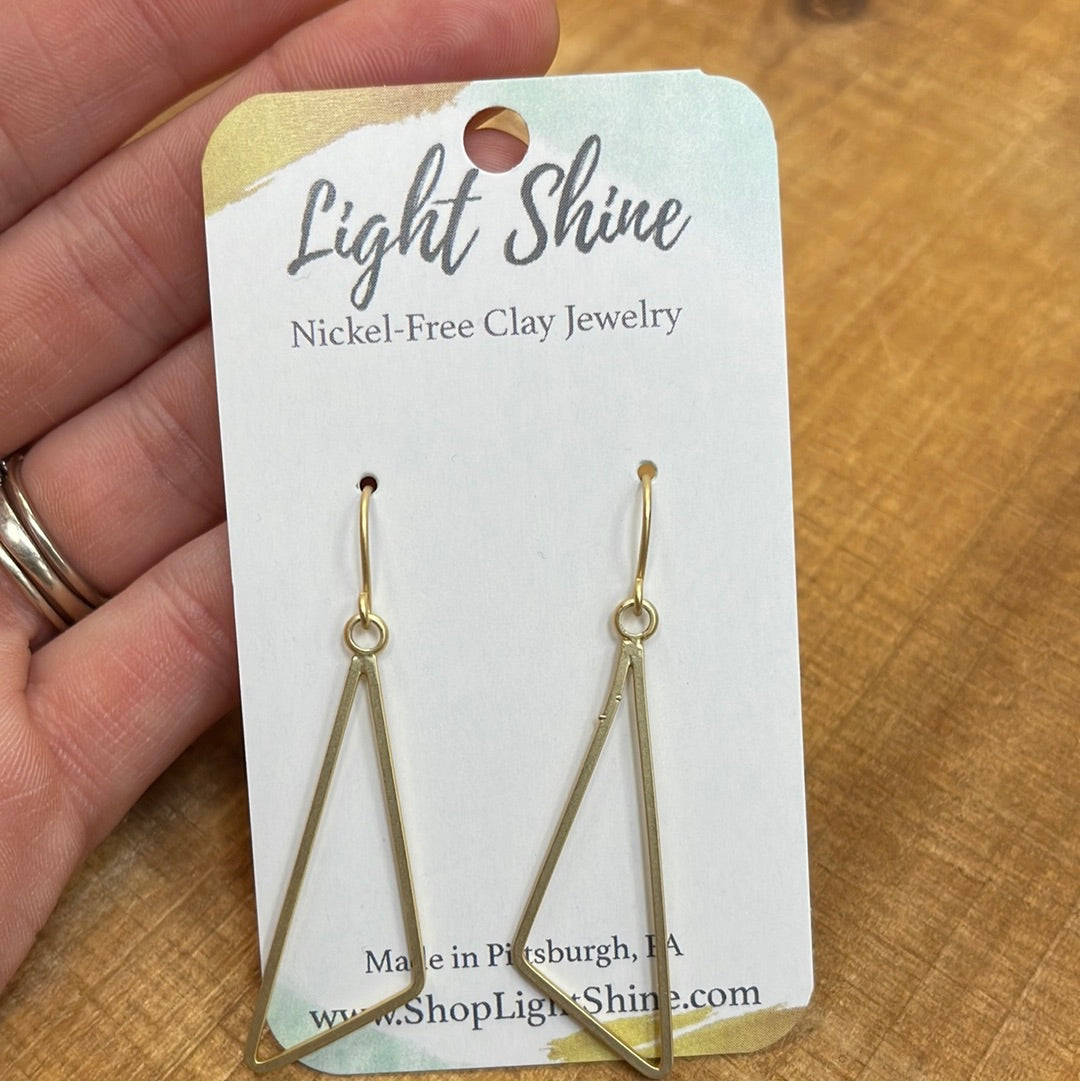 Gold or Silver Triangle Dangle Earrings