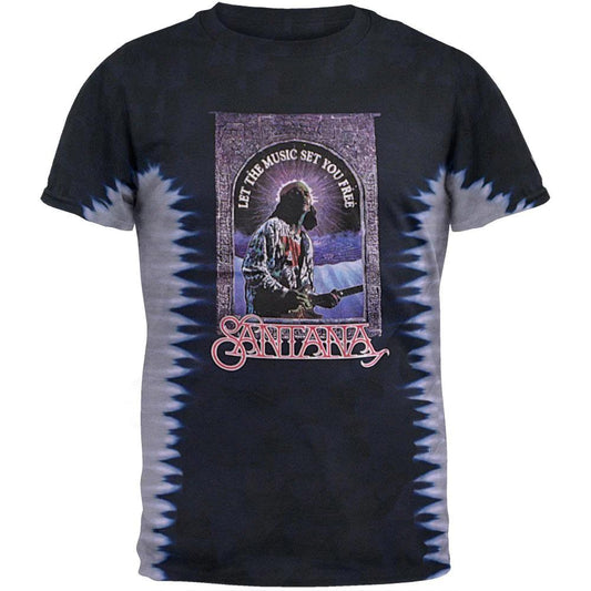 Vintage Santana Tie Dye Shirt  - Let the Music T-Shirt - XL