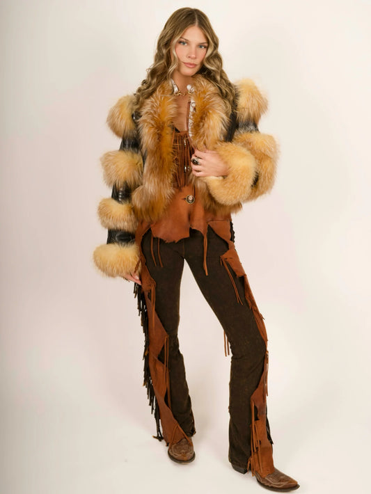 Rockstar Leather & Fox Fur Jacket