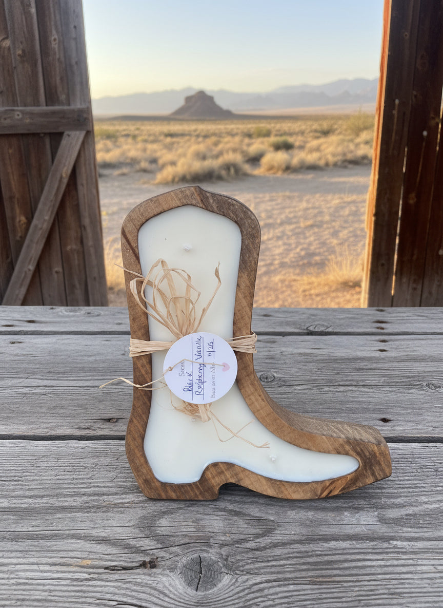 Hand Poured Soy Candle- Cowboy Boot