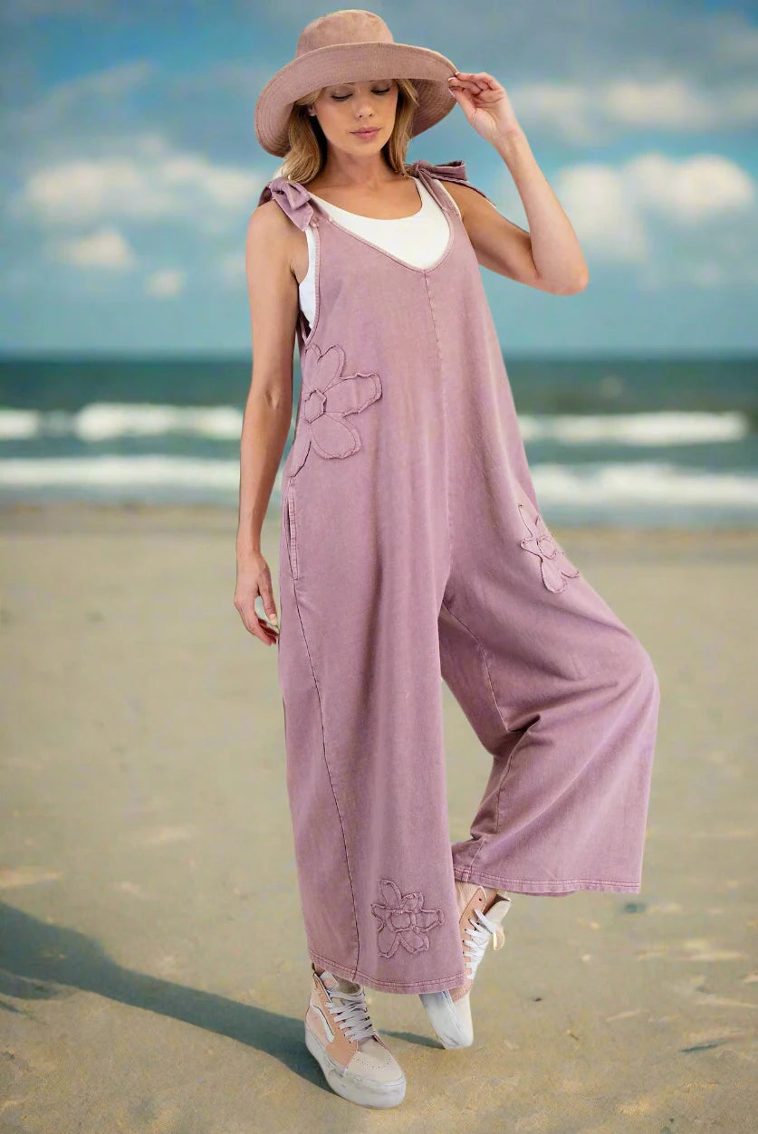 Cute as a Daisy Mineral Wash Jumpsuit