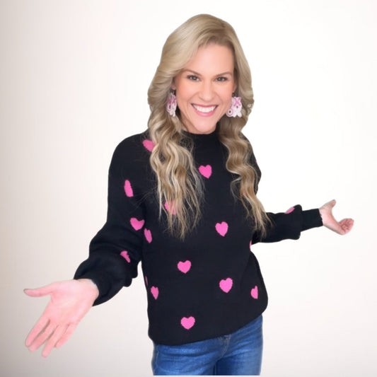 Love is in the air heart sweater
