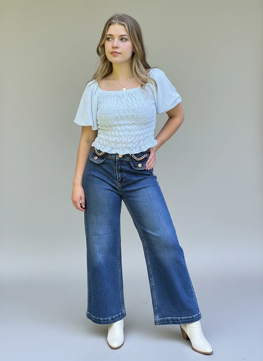 Risen High Waist Samantha Cropped Jeans