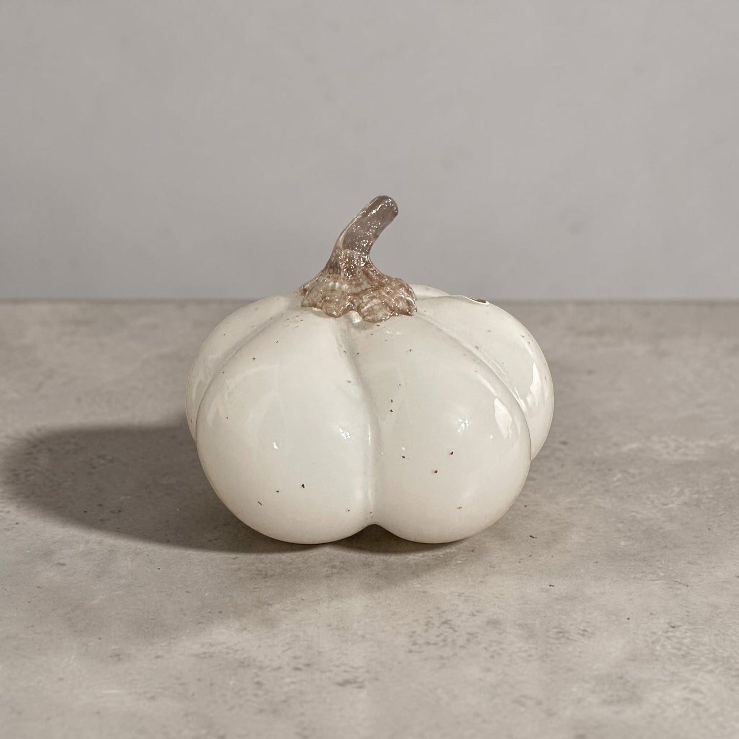 Small White Glass Pumpkin