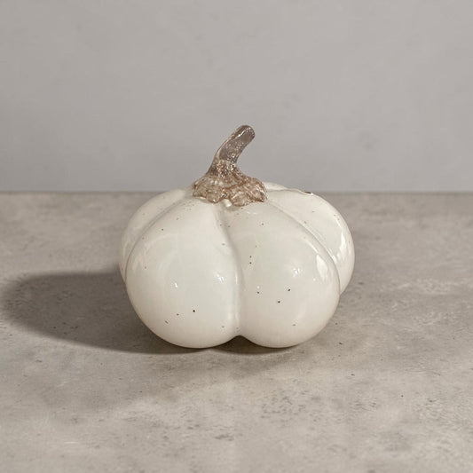 Small White Glass Pumpkin