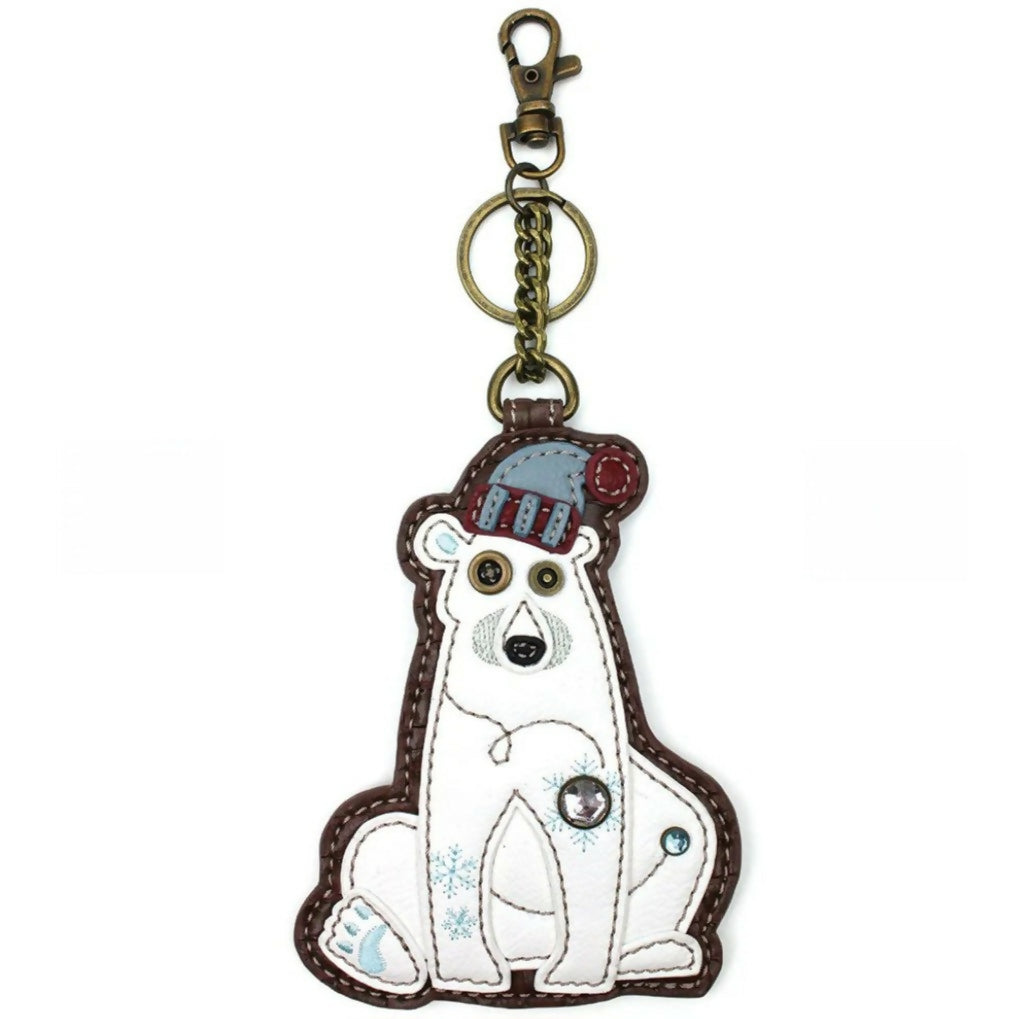 Anytime Crystals Chala Handbags Key Fob / Coin Purse - Polar Bear