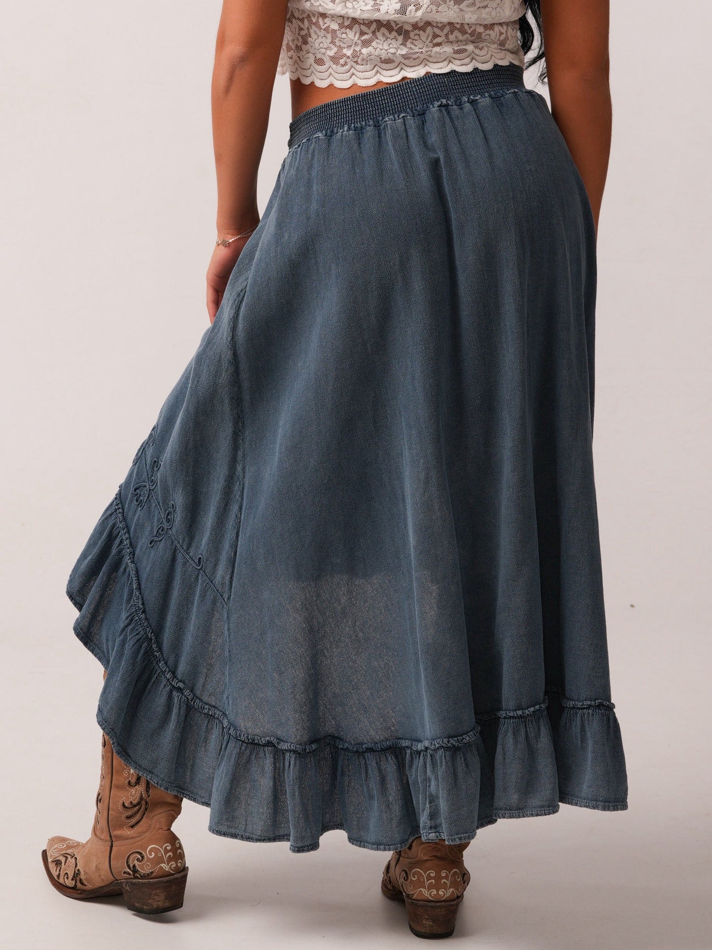 Savanna Hi - Low Ruffle Hem Skirt