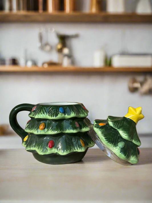 Mr. Christmas Nostalgic Christmas Tree Mug with Lid 16 oz