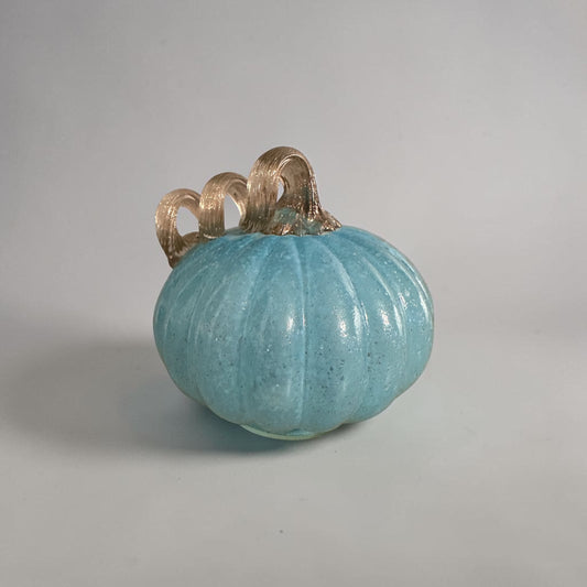 5” Pumpkin Small Glass in Blue