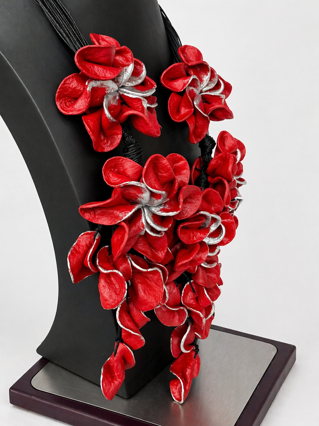 Couture Runway Statement Crimson Floral 32”