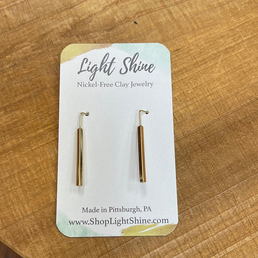 Gold Bar Dangle Earrings