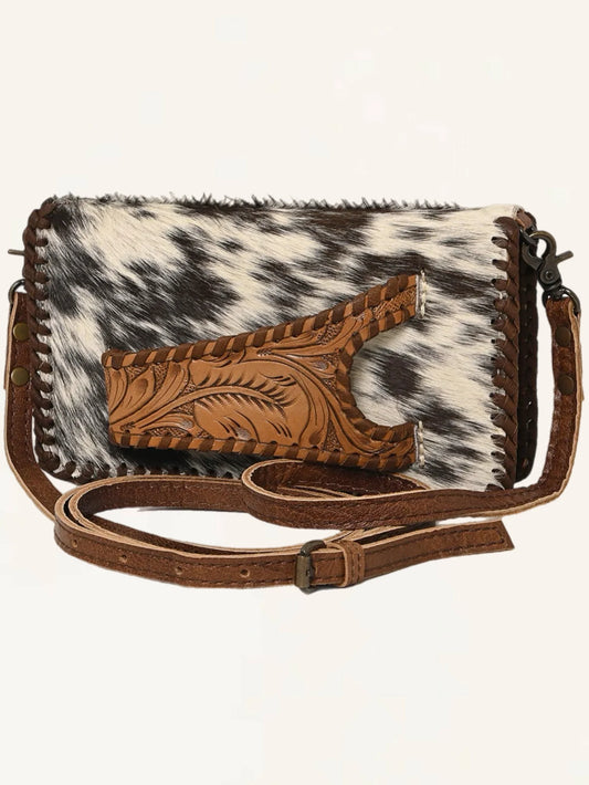 Genuine Hair on Hide Crossbody Clutch Wallet Bag