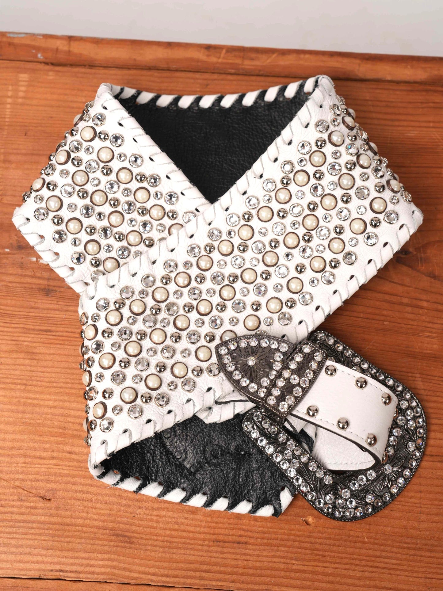Kurtmen White Pearl Western Belt