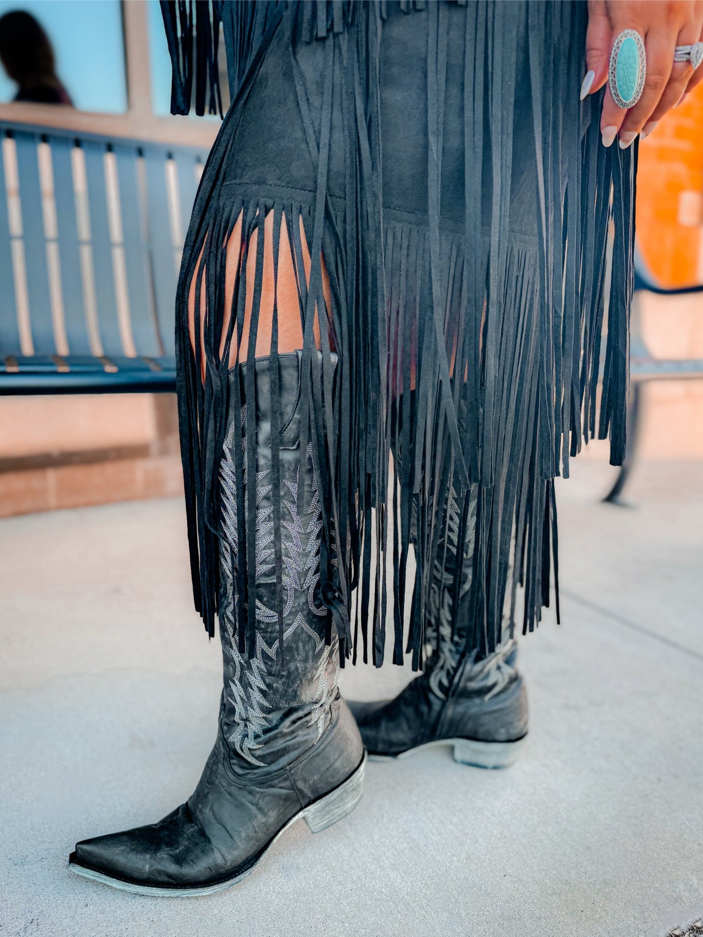 Black Wide Calf Mayra Tall Cowboy Boots by Old Gringo