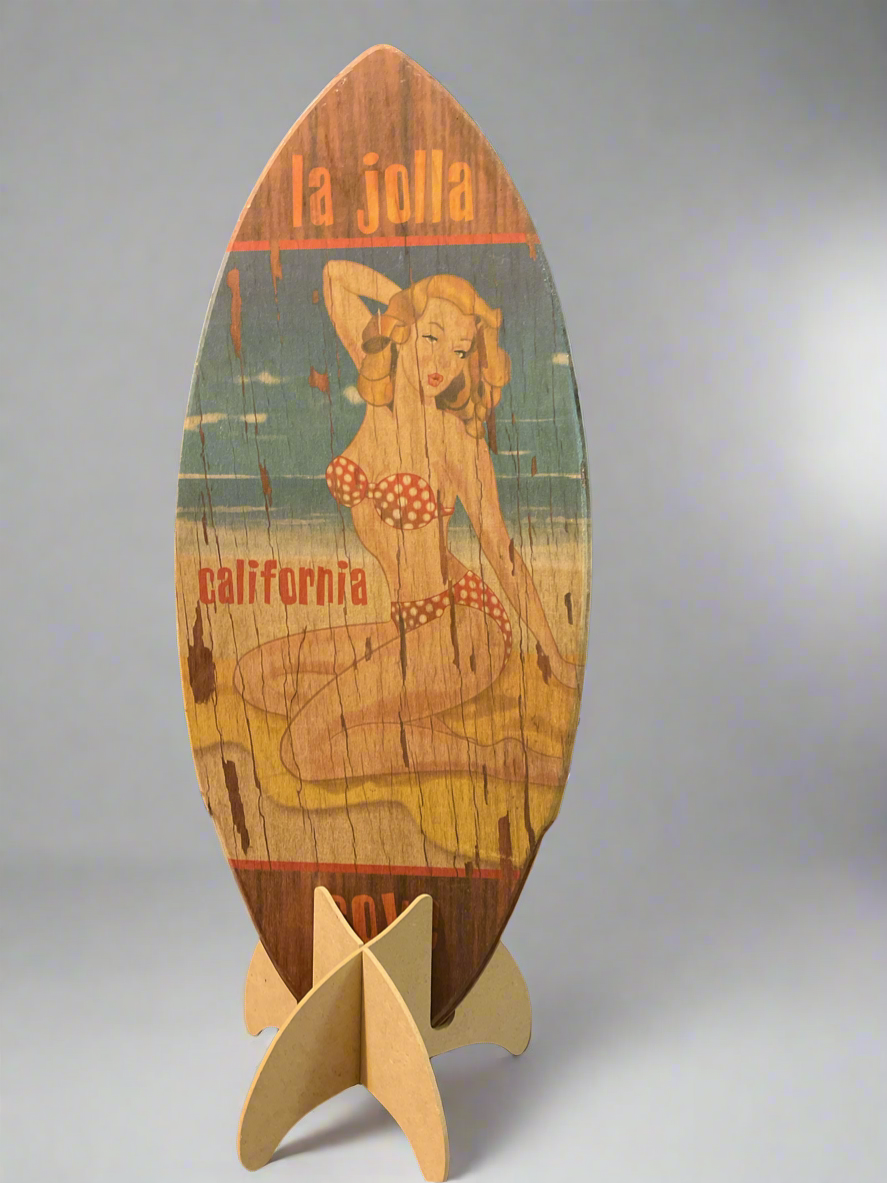 Vintage Mini Wood Surfboard