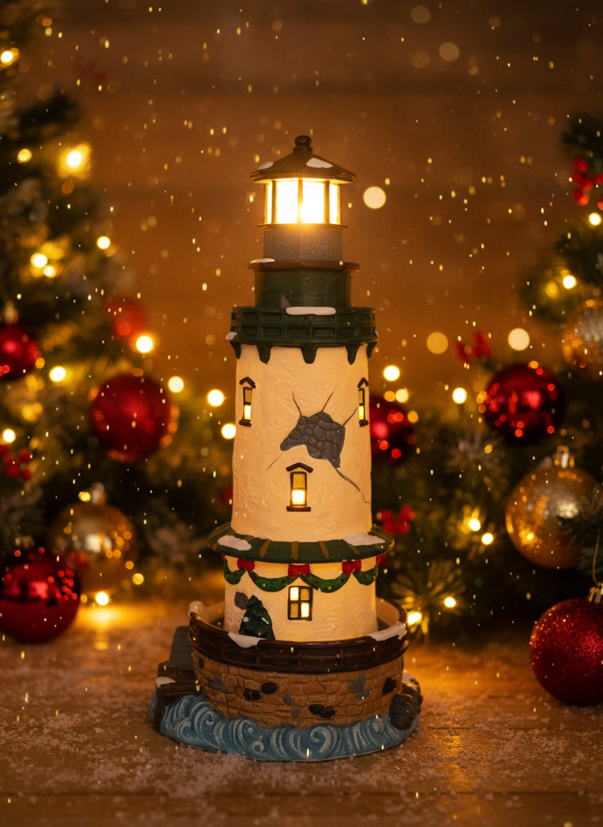 Estella’s Santa’s Workbench Pickering Wharf Lighthouse Towne Series 2001 Lighted House