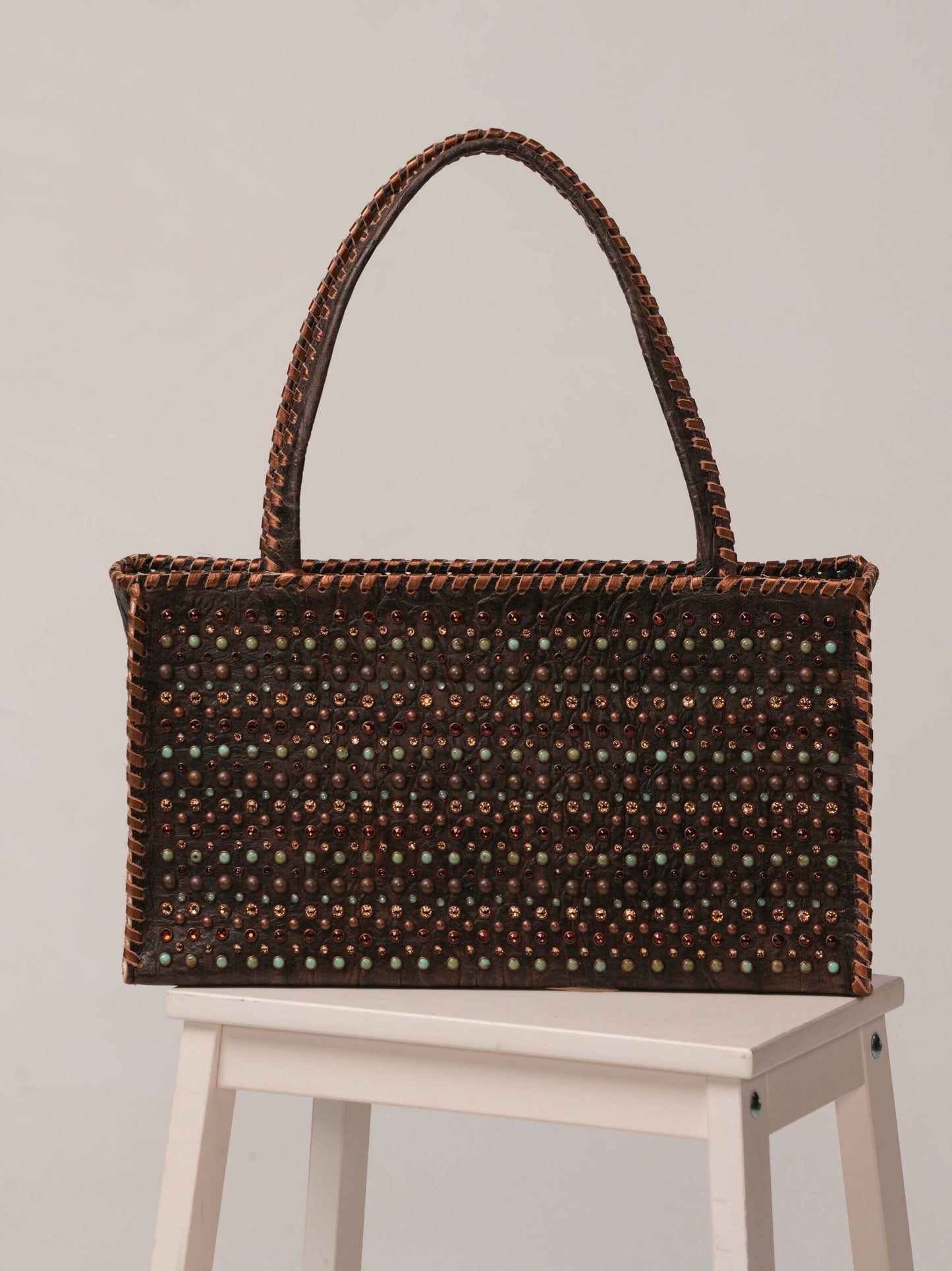 Kurtmen Bronze Crystal Stud Tote Bag