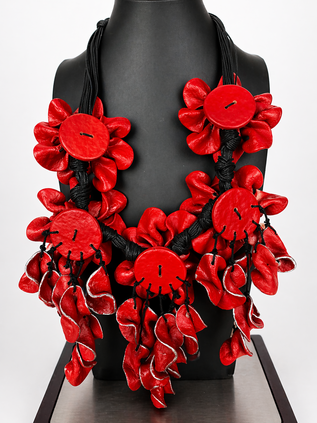 Couture Runway Statement Crimson Floral 32”