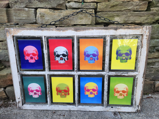 Andy Warhol prints in Antique window frame