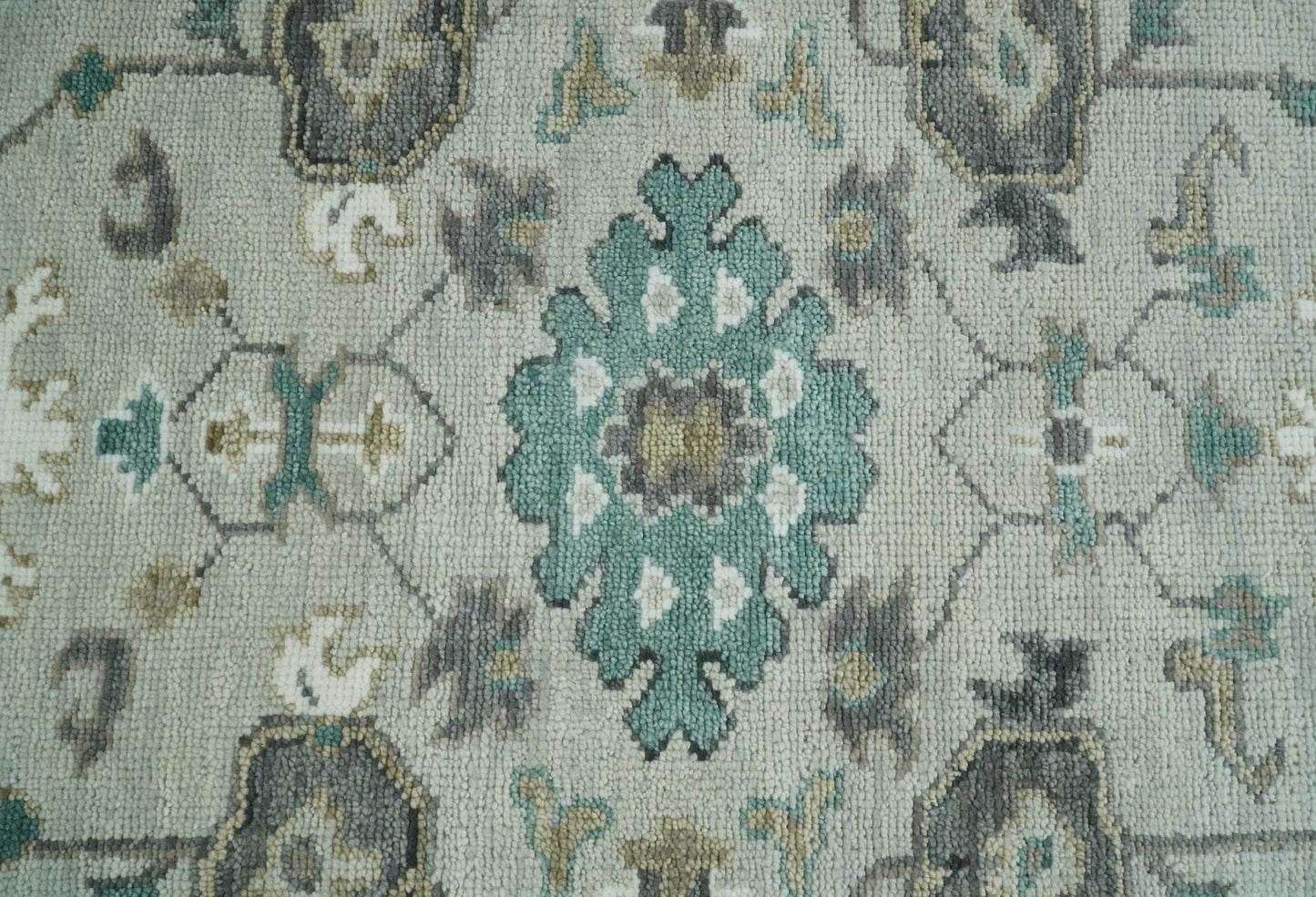 Silver, Gray and Brown Traditional Oriental Oushak Hand Knotted Multi Size wool Area Rug