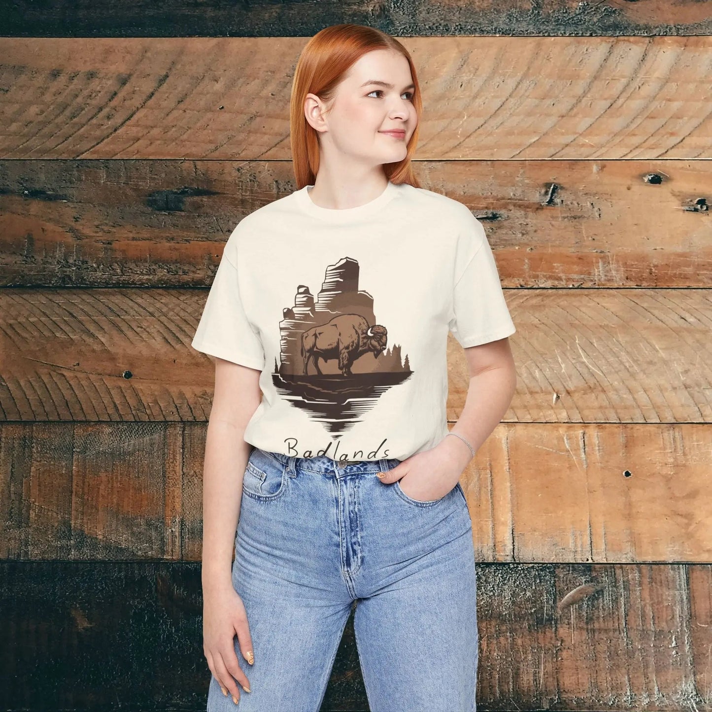 Badlands National Park Unisex Fit Soft T-shirt Roaming Buffalo Tee
