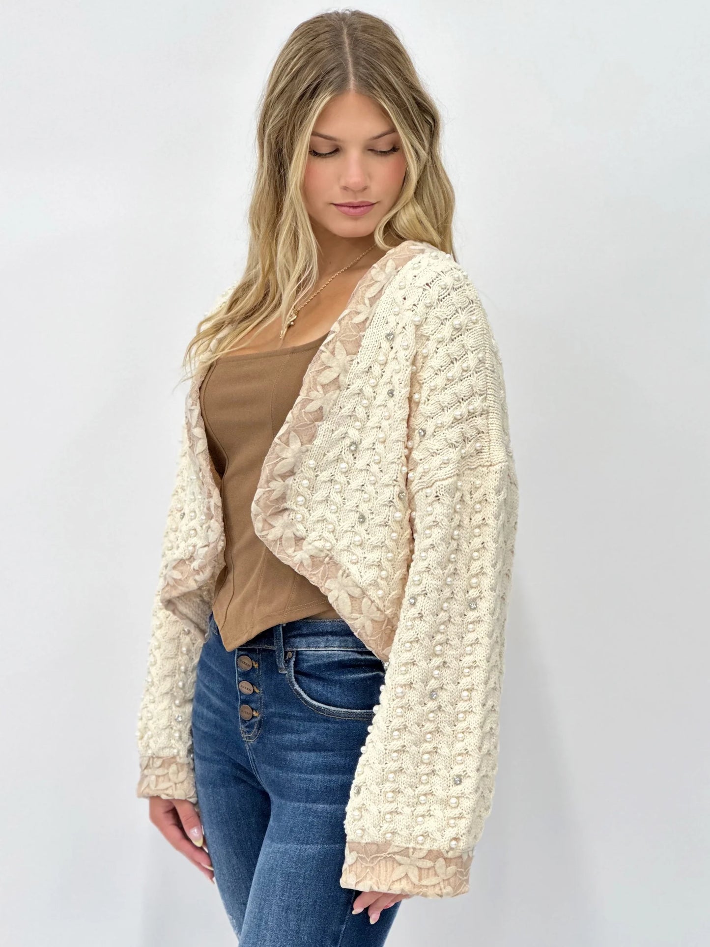 POL Glitz and Glam Sweater Cardigan