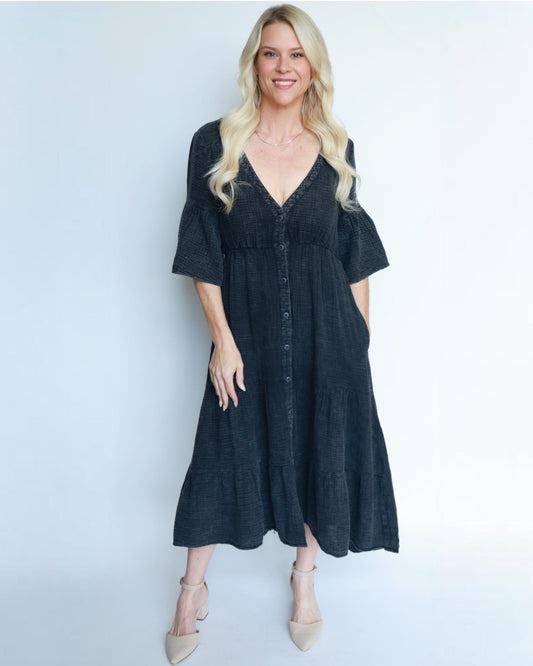 Day Dreamer Mineral Wash MIDI Dress