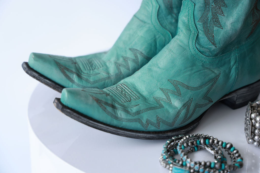 Aqua Mayra Biss Tall Cowboy Boots by Old Gringo