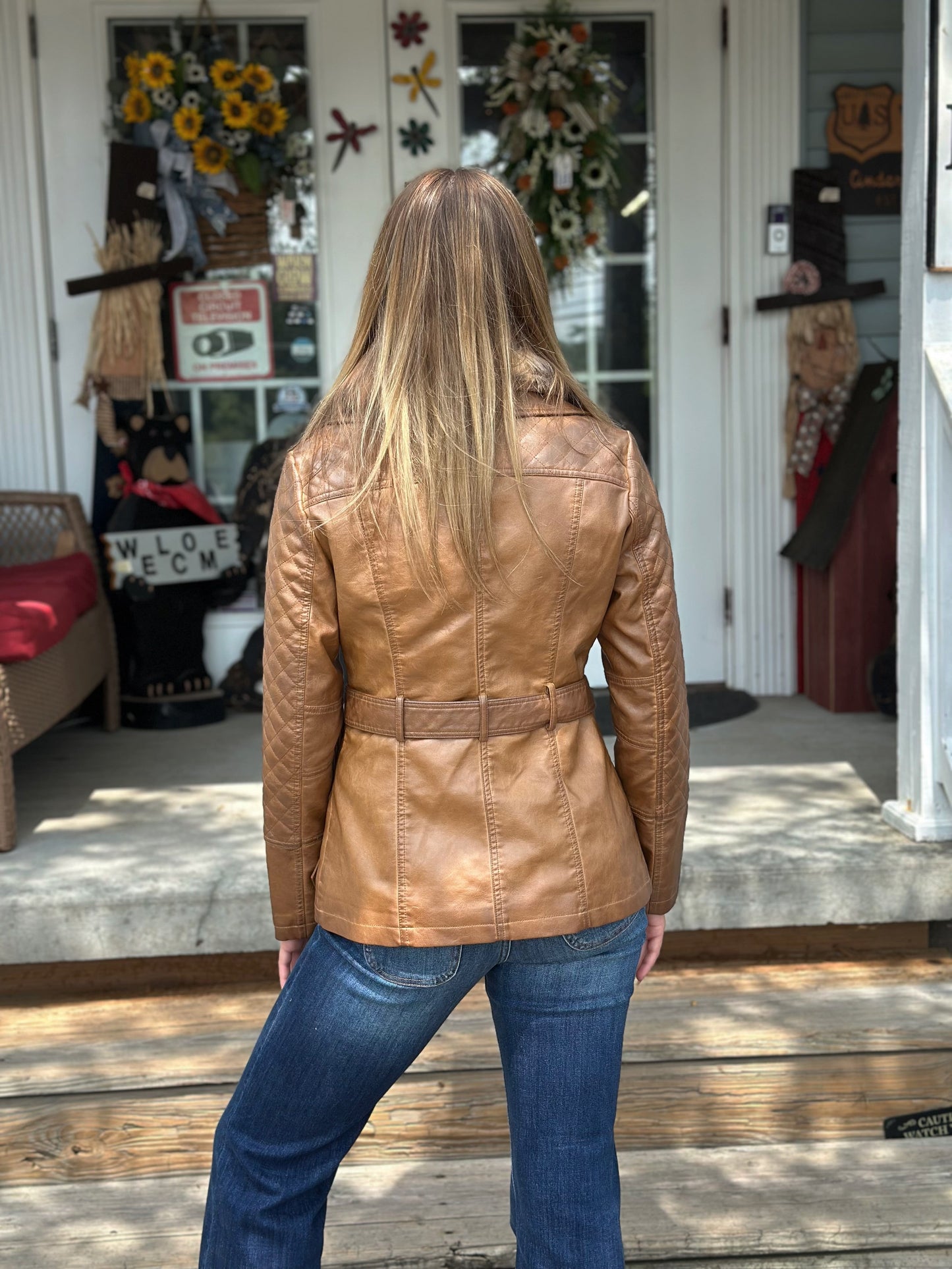 Faux Fur Belted Jacket