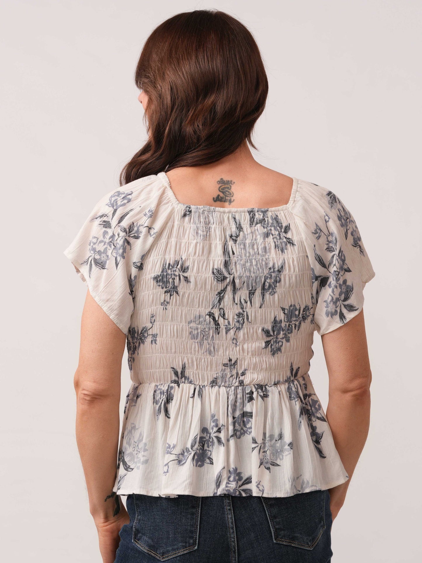 Floral Smocked Chest Babydoll Top