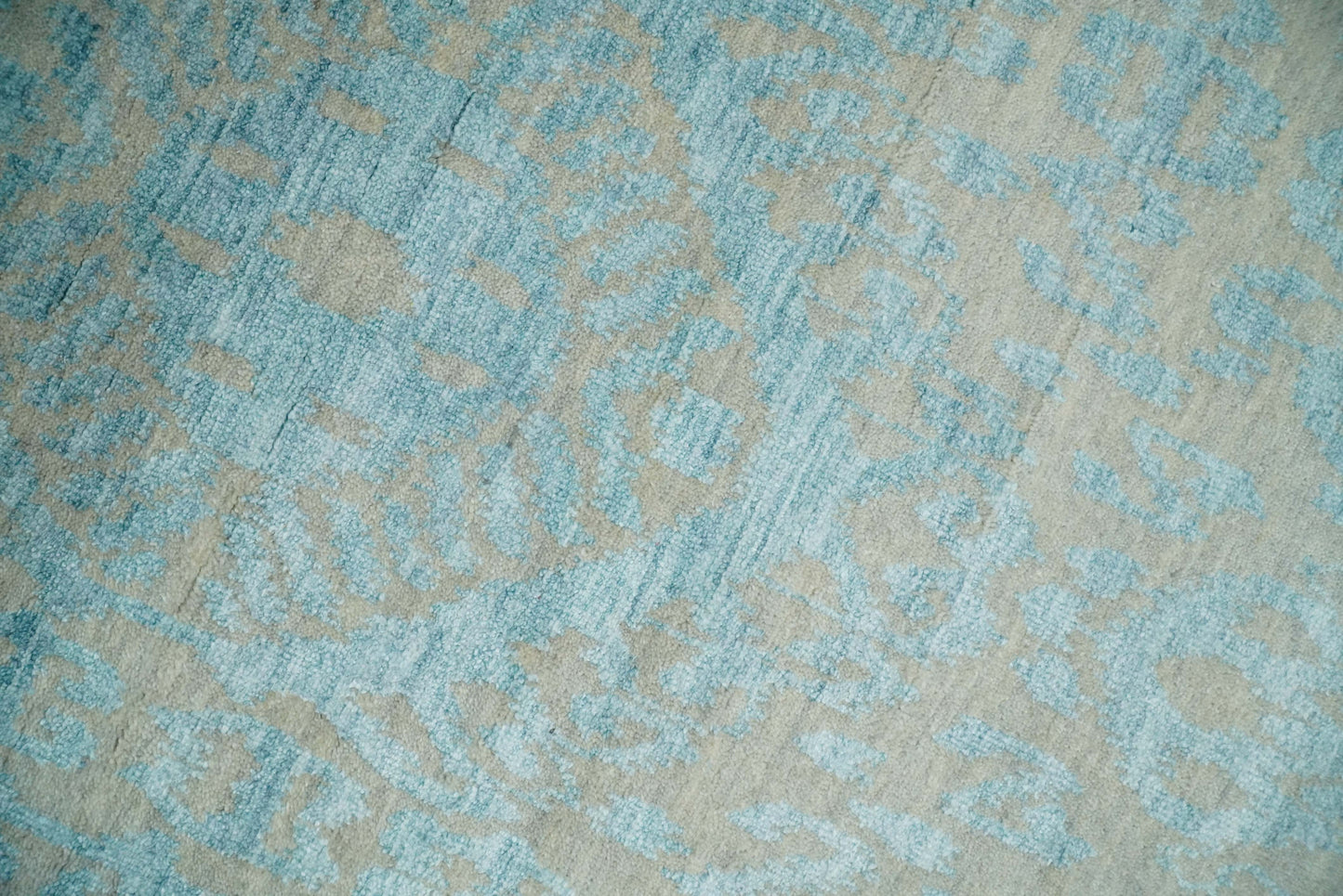 2.6x8 Fine Hand Knotted Camel and Blue Traditional Vintage Persian Style Antique Wool and Silk Rug | AGR26