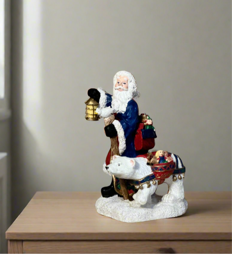 May Scandinavian Santa around world polar bear statue figurine 1994 vintage