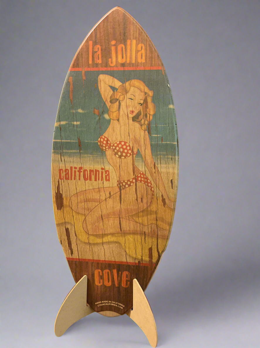Vintage Mini Wood Surfboard