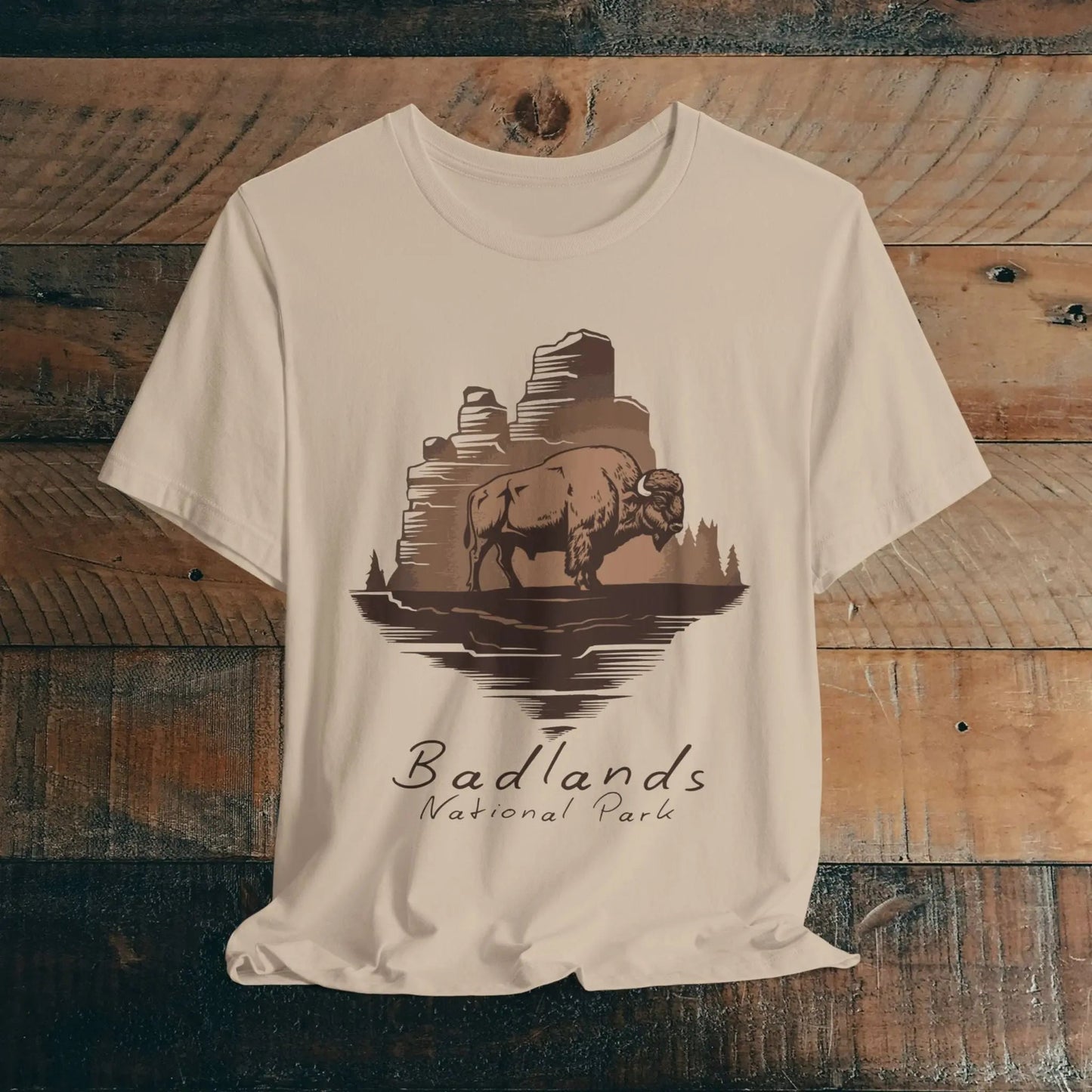 Badlands National Park Unisex Fit Soft T-shirt Roaming Buffalo Tee