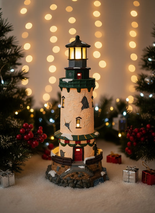 Estella’s Santa’s Workbench Pickering Wharf Lighthouse Towne Series 2001 Lighted House