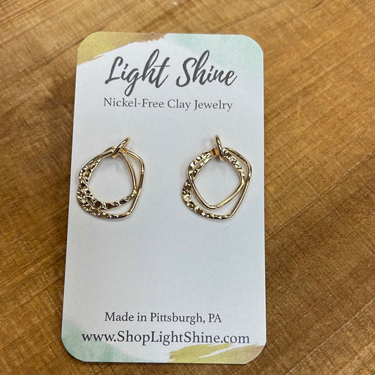 Abstract Gold Circle Studs