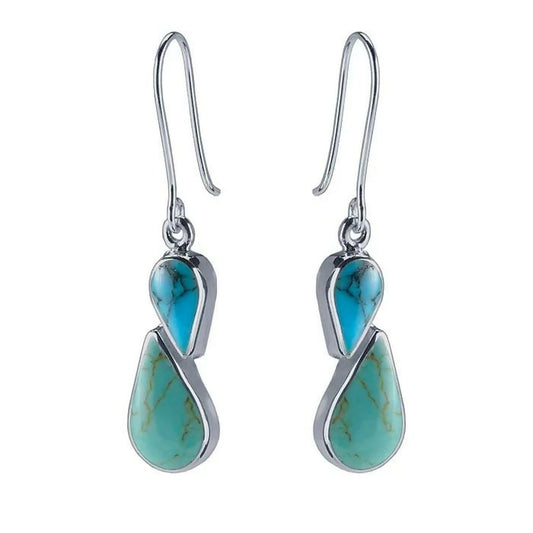 Sterling Silver Turquoise-Set Earrings